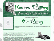 Tablet Screenshot of kashewcattery.co.za
